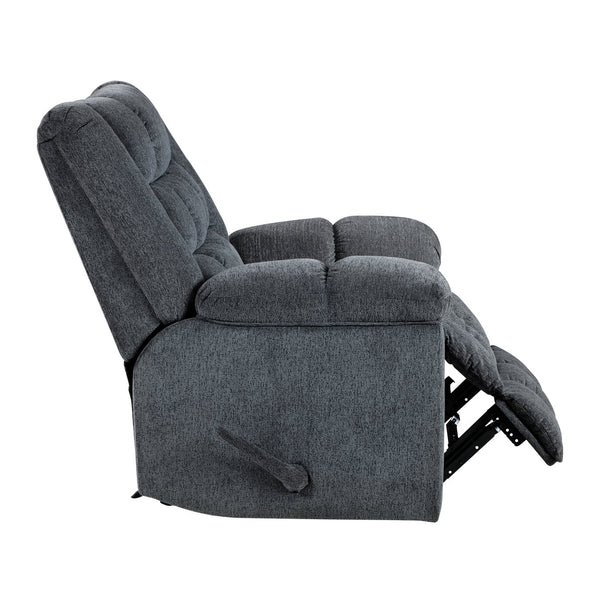 English Elm Gentle Rocking Reclining Chair with Chenille Upholstery, Ultra-Comfort Seat, Smooth Motion Recliner for Living Room Relaxation and Support Gray 41 L x 32 W x 29 H B011P347319