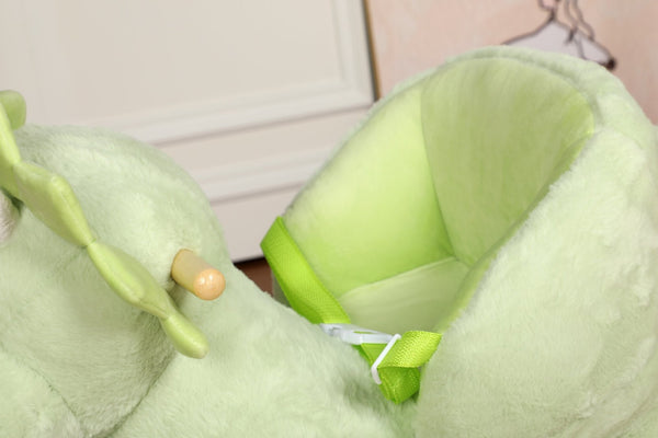 English Elm Kids Plush Dinosaur Rocking Toy with Safety Belt Lullaby Sounds and Hand Puppets W3723P374145