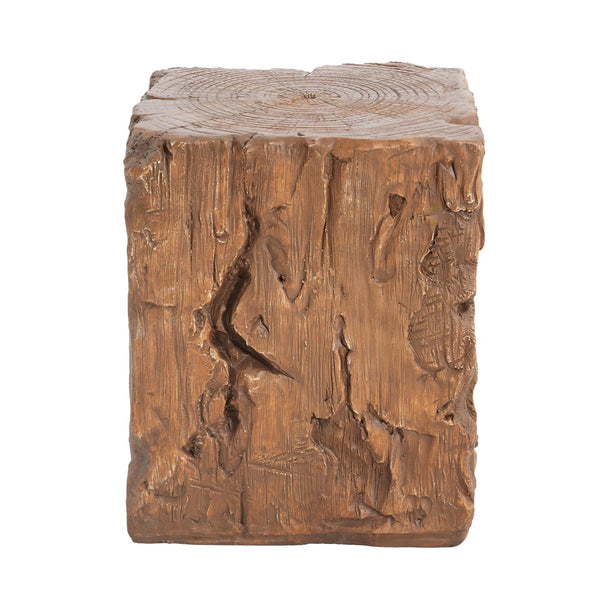 English Elm Christopher Knight Home® - Amira Magnesium Oxide Stump Side Table Brown — All-Weather, Eco-Friendly Rustic Plant Stand Durable N775P300868B