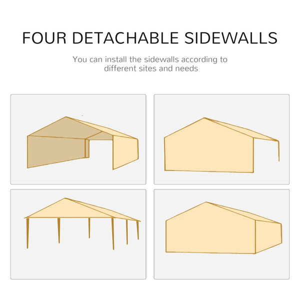 English Elm Outsunny 9.6' X 19' Outdoor Event Tent With Removable Sidewalls, Perfect For Weddings & Gatherings! W2225P175526-GIGA