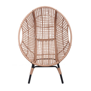 English Elm Elegant Pe Rattan Hanging Egg Chair Woven Swing with Thick Cushion for Patio Garden W3979P392988