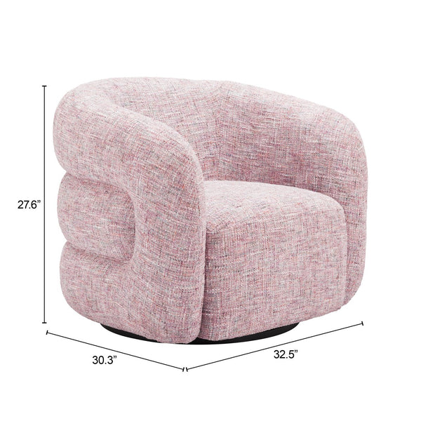 Zuo Modern Refine Swivel Chair - Elegant Pink Tweed Design For Hospitality, Durable Fabric & Modern Style Pink 100% Polyester,Plywood,Steel 110846-zuo-modern