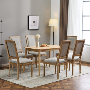 English Elm Christopher Knight Home® - [Set Of 6] Elegant French Country Dining Chairs - Plush Upholstered Seating & Vintage Cane Backrest Design N767P263677G_6
