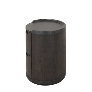 English Elm Modern Matte Two-drawer Nightstand with Dovetail Joints and Felt-lined Storage Black B2741P431069