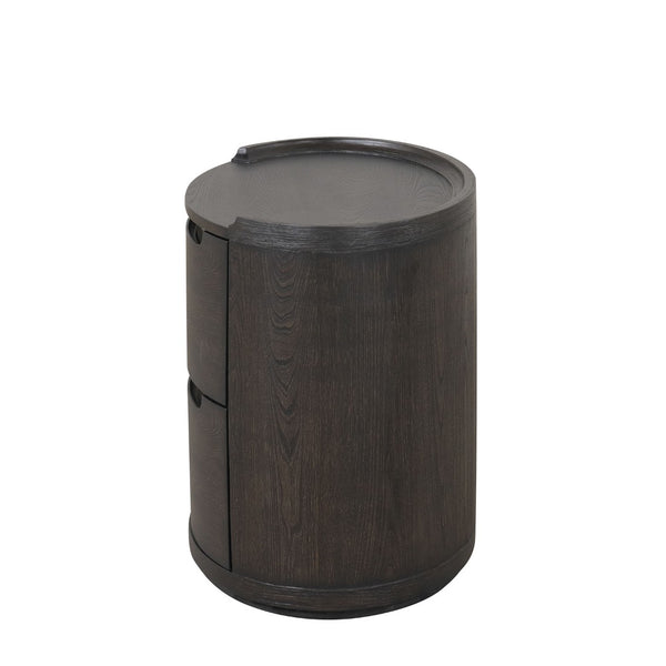 English Elm Modern Matte Two-drawer Nightstand with Dovetail Joints and Felt-lined Storage Black B2741P431069