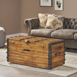 Christopher Knight Home® - Noble House - Wagner Handcrafted Boho Wood Storage Trunk with Latches