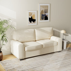 English Elm 69.6" Chenille Upholstered Loveseat with Spring Cushions and Metal Frame for Modern Spaces Beige W3568P431386