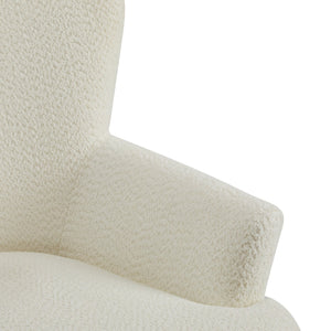 English Elm Christopher Knight Home® - Gerald Boucle Upholstered Club Chair with Tapered Birch Legs, Tonal Piping and Cozy Texture Black,Off White 33 L x 32.75 W x 30 H N776P243523W