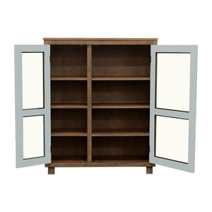 JLA Home Chapel Hill - Glass Mid-Century Display Cabinet with 2 Doors, 6 Adjustable Shelves—Tempered Glass, Neutral Finish, Versatile Storage CH130-1010