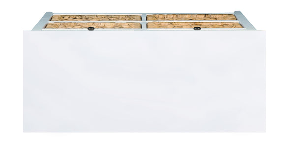 English Elm Flavius Console Cabinet with Six Storage Drawers, Basket-Front Rustic Charm & Smooth Glide Hardware for Stylish Organization White 34 L x 16 W x 11 H B2726P252319