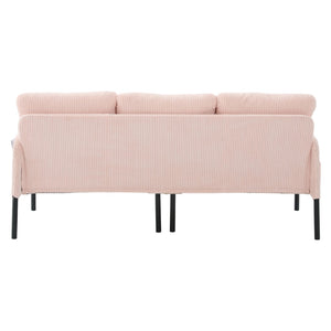 English Elm United We Win Corduroy Loveseat Plush Ergonomic Sofa with Spring Support Metal Legs Pink W1568P410044