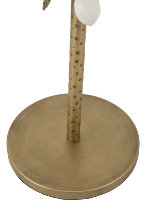 English Elm 11.8x11.8x18.1" Paulownia Wood Sculptural Side Table with Mosaic Hourglass Base W2078P461598