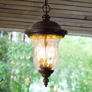 English Elm 19"(h) Rustic Aluminum Pendant Lantern Weatherproof Farmhouse Porch and Patio Light W2312P415975