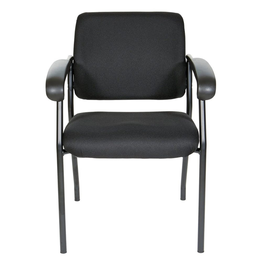 OSP Home Furnishings Padded Visitor Chair with Lumbar Support and Pu Armrests for Modern Office Reception 83710B-231