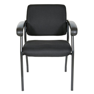 OSP Home Furnishings Padded Visitor Chair with Lumbar Support and Pu Armrests for Modern Office Reception 83710B-231