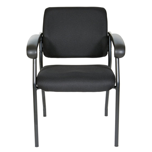 OSP Home Furnishings Padded Visitor Chair with Lumbar Support and Pu Armrests for Modern Office Reception 83710B-231
