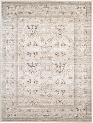 Unique Loom La Jolla Botanica Machine Made Floral Rug Ivory, Beige/Ivory/Light Brown 9' 0" x 12' 0"