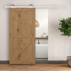 English Elm Homcom Farmhouse Sliding Barn Door Track Kit Carbon Steel Rail for Two Doors W2225P217967
