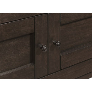English Elm Prentiss Cappuccino 78" Extension Counter Dining Table with Built-In Storage, Sleek Rectangular Design and Versatile Entertaining Surface B062S00877