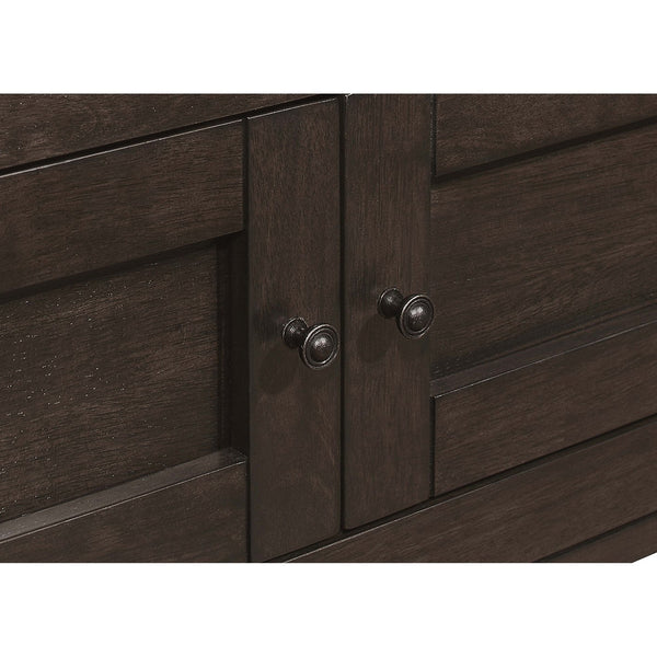 English Elm Prentiss Cappuccino 78" Extension Counter Dining Table with Built-In Storage, Sleek Rectangular Design and Versatile Entertaining Surface B062S00877
