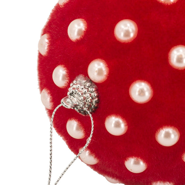 English Elm D3.9" Beaded Flocked Christmas Ball Ornaments Set of 6 Textured Holiday Tree Accents W2078P257513