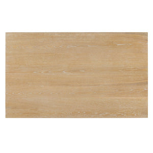 English Elm TREXM Retro 6-Piece Dining Set with Trestle Table, Upholstered Chairs & Bench for Cozy Gatherings Natural ST000124AAN