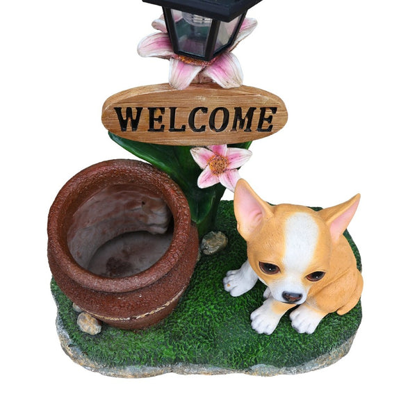 English Elm Sitting Corgi Resin Planter Sculpture Whimsical Porch Garden Decor with Succulent Cavity W5398P464253