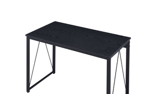 English Elm Zaidin Matte Black Writing Desk with V-shaped Metal Base for Home Office or Dorm B2726P243684
