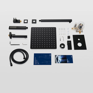 English Elm Male Npt Folding Bathtub Shower Faucet System - Matte Black Rain Shower Head With Handheld Spray T3177P277539