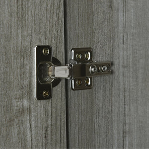 English Elm 4-Door Wardrobe with Full-Length Mirror, Dust-Proof Compartments, Shoe Door & Anti-Tip Safety Features Gray N820S00056E