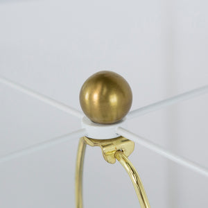 English Elm 16x16x24" Gold and White Table Lamp with Glass Cylinder, Pedestal Base & White Drum Shade — Elegant Bedside Accent ламп W2078P399251