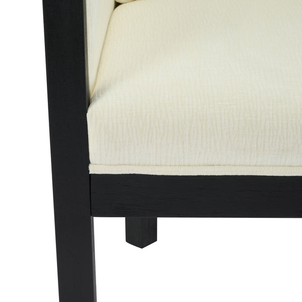 English Elm Christopher Knight Home® - Linen Upholstered Armchair Set Of 2 – Elegant White Chairs With Black Rubber Wood Legs For Modern Spaces N768P305168B