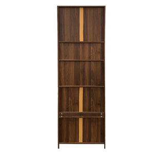 English Elm Kitchen Pantry Cabinet Tall Farmhouse Design with Glass Doors and Pull-out Shelving W331P425810