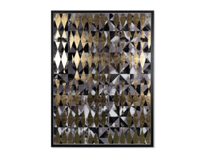 Sunpan OVERPRINT Diptych Set of 2 - 38" x 48" Modern Black Frame with Gold Leaf Accents for Luxe Decor A0320