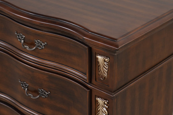 English Elm Lyon 11-Drawer Dresser with Rich Wood Veneer and Gold Accents, Fully Assembled for Instant Style Cherry 22 L x 55 W x 43 H B078P301578