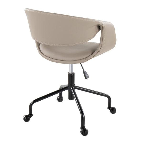 English Elm Task Chair with Chrome Five Star Base Grey Fabric Seat for Modern Home Office Use Black,Light Grey B202P474191