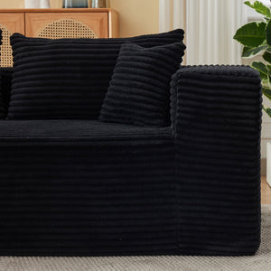 English Elm Modular cloud-inspired sectional sofa with chaise — no assembly, corduroy comfort for family rooms Black W2311S00001