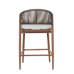 English Elm Christopher Knight Home® - Outdoor 26" Aluminum Frame Counter Stools Set Of 2 With Stylish Scallop Backrest & Cushions N772P245123T