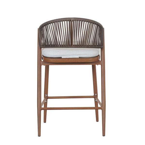 English Elm Christopher Knight Home® - Outdoor 26" Aluminum Frame Counter Stools Set Of 2 With Stylish Scallop Backrest & Cushions N772P245123T