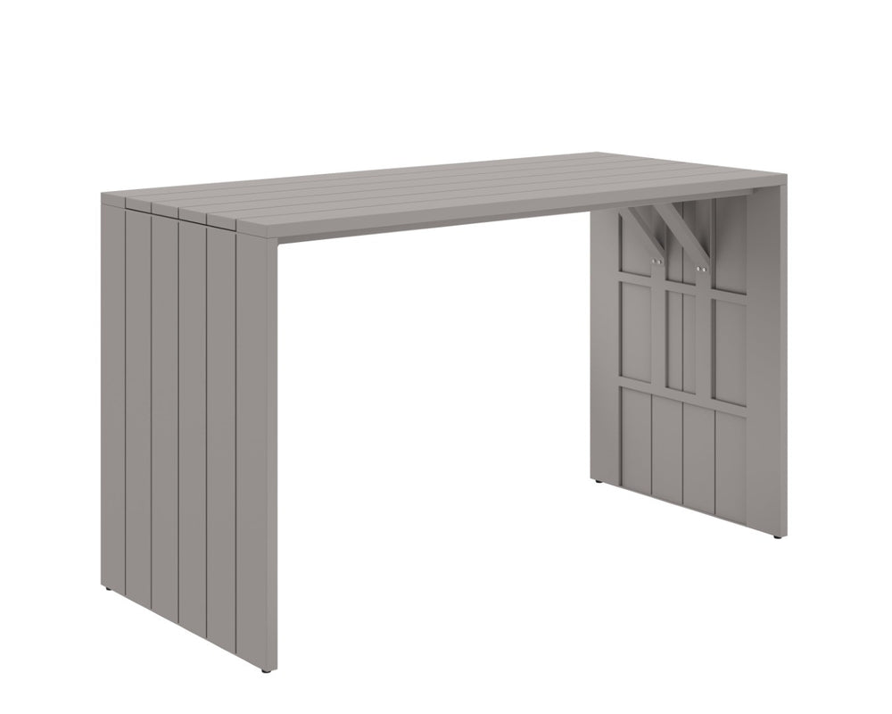 Sunpan VERIN Bar Table - Modern Greige Aluminum for Outdoor Entertaining, Stylish Design & Durability 111226
