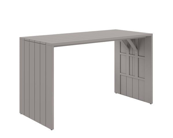 Sunpan VERIN Bar Table - Modern Greige Aluminum for Outdoor Entertaining, Stylish Design & Durability 111226