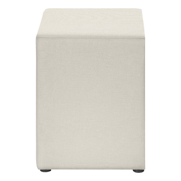 English Elm Nightstand, Upholstered Beige Linen-Look Storage Table With Drawers For Bedroom & Living Room Use B2710P219504