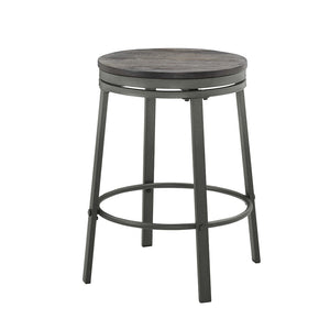 English Elm Wooden Round Counter Height Dining Set with Four Swivel Stools for Kitchen Nook B2748S00062