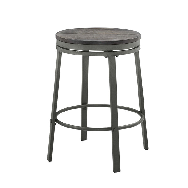 English Elm Wooden Round Counter Height Dining Set with Four Swivel Stools for Kitchen Nook B2748S00062