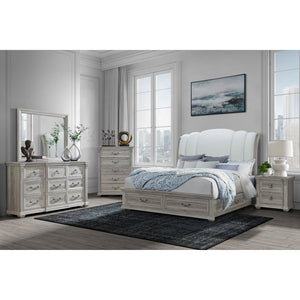 English Elm Mario Natural Mirror - Large Contemporary Solid Wood Frame, Sleek Dresser-Connectable Design, Sturdy B201P410133