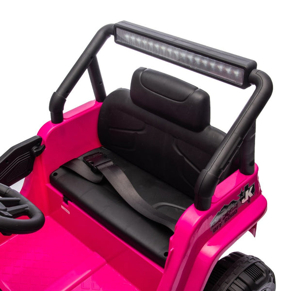 English Elm 12v Kids Electric Ride on Truck with Parental Remote Four Wheel Suspension and Led Lights Pink W1578P187456