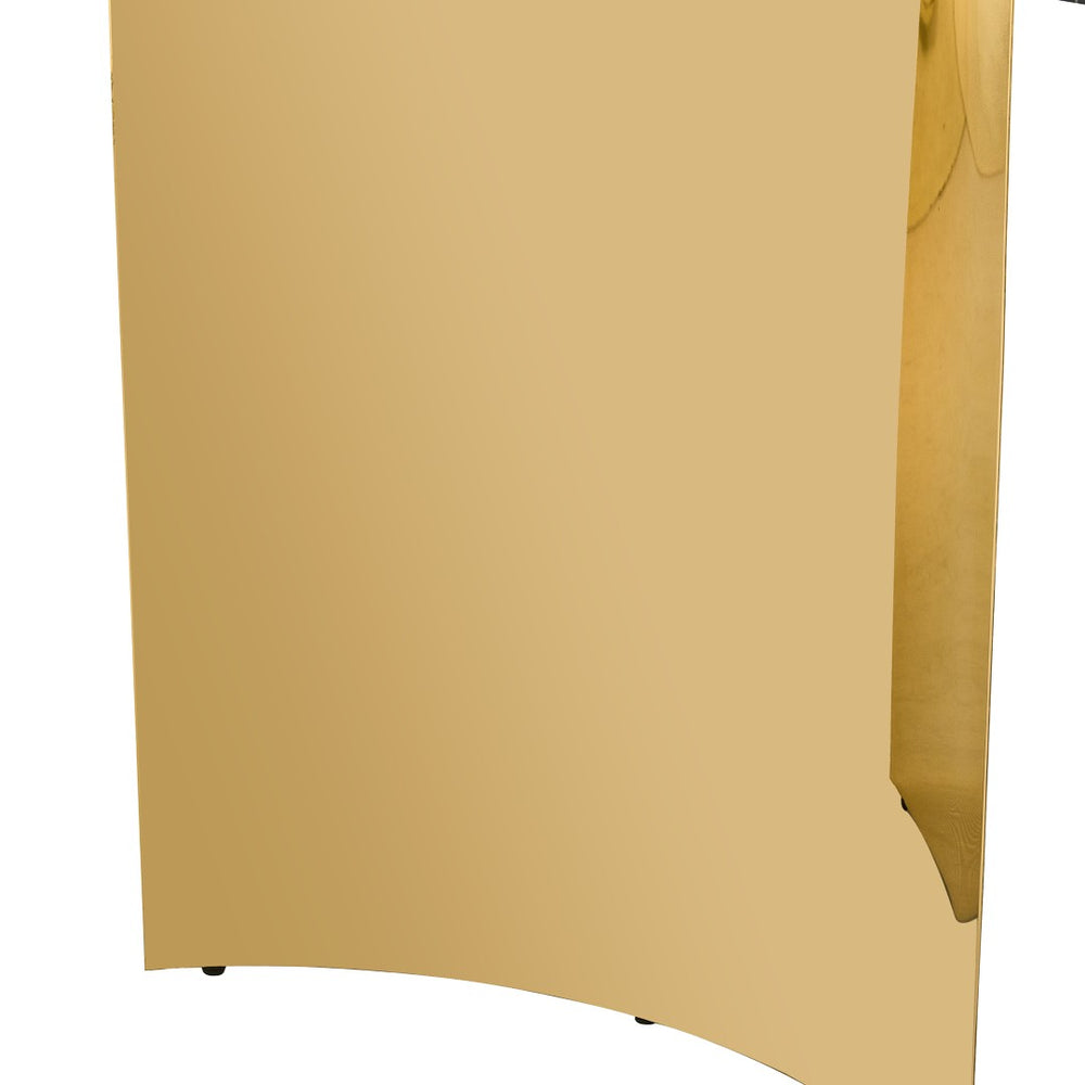 English Elm Table With Glass Top & 8 Chairs - Modern Imitation Marble Dining Set With Golden Stainless Steel Legs W1151S04331-GIGA