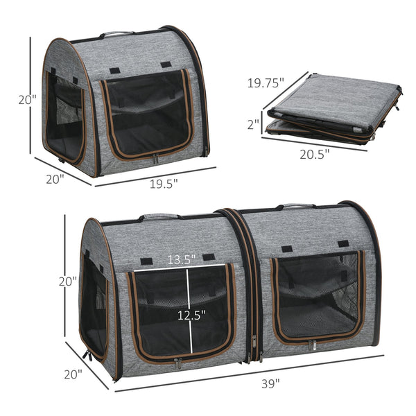 English Elm PawHut Elevated Cooling Dog Cot 36" x 30" Lightweight Breathable Mesh Bed, 7" Raised Comfort for Pets Gray W2225P173812