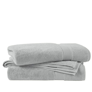 JLA Home Madison Park Signature - Ultra-Soft plush 100% long-staple cotton towel set, 800 GSM, Oeko-Tex certified, spa-quality absorbency Silver MPS73-431