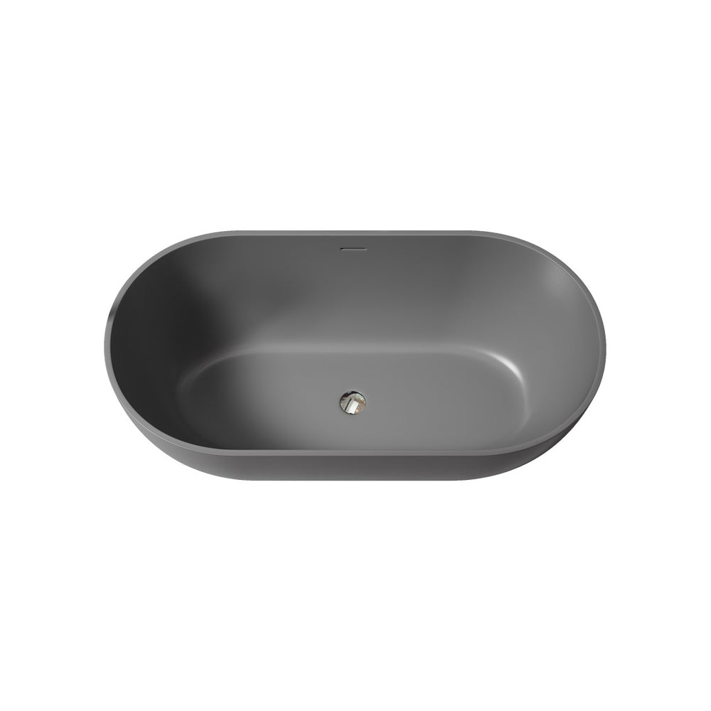English Elm 59 Inch Freestanding Stone Resin Soaking Tub Sculptural Matte Spa Bath Design T3785P353961